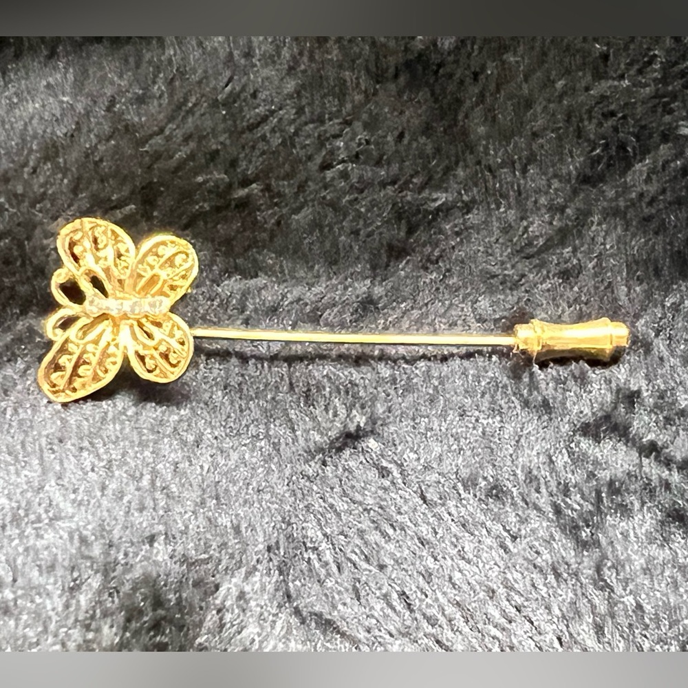 Vintage Dainty Butterfly Gold Tone Hat Pin